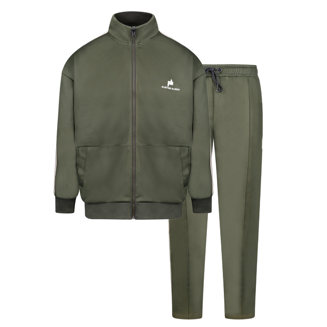 Electric Black Track Suit Pants Green